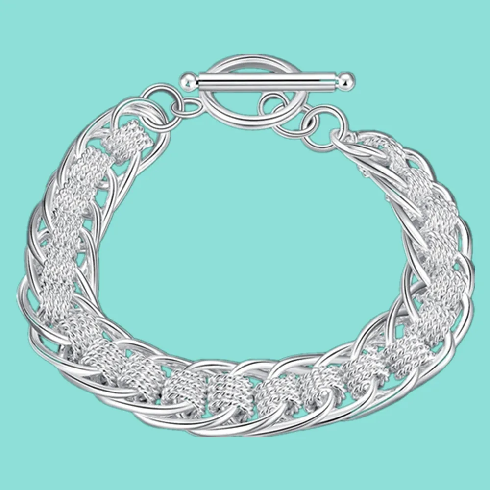 

Wholesale 925 Sterling Silver High Quality Lady Bracelet Many Circle Charm Bracelets Jewelry for Women Men Gift
