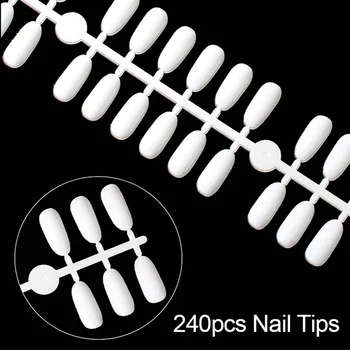 

240pcs Nail Display Book Tips Cover Gel Polish False Nail Tips Natural Color Display Chart Showing Shelf