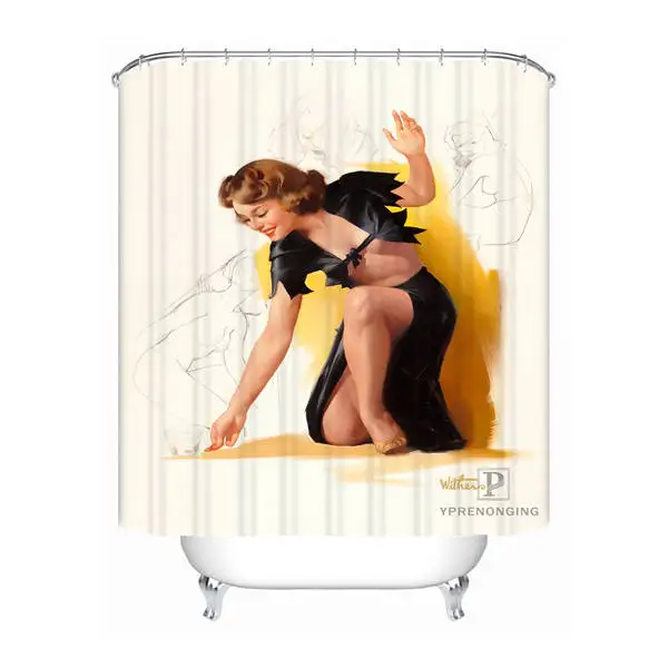 Shower Curtain Ванна Шторка для ванной персонализированные булавки Up Gril с домашний Декор автомобиля занавеска для душа водонепроницаемые тканевые Крючки#180417-01-65 - Цвет: Shower Curtain