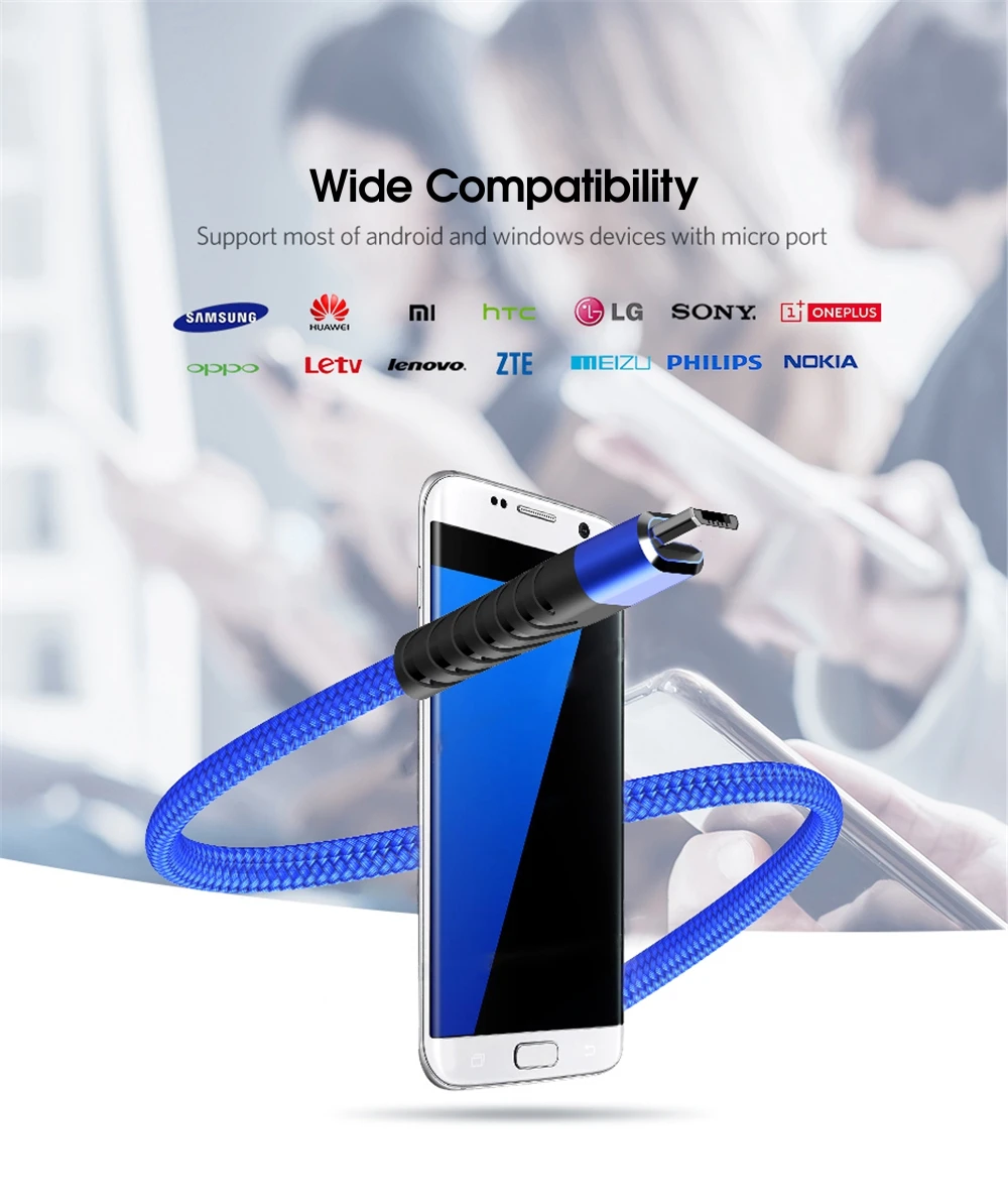 Vothoon Micro USB Cable 3A Fast Charging Micro Data USB Cable For Samsung Xiaomi Huawei Android Mobile Phone Charger Cable Cord