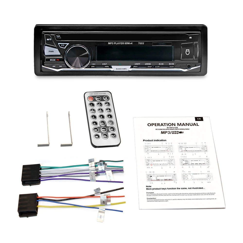 7003 Bluetooth Авто mp3-плеер мультимедийная система 87,5-108,0 МГц fm-радио с пультом дистанционного управления XQ-184