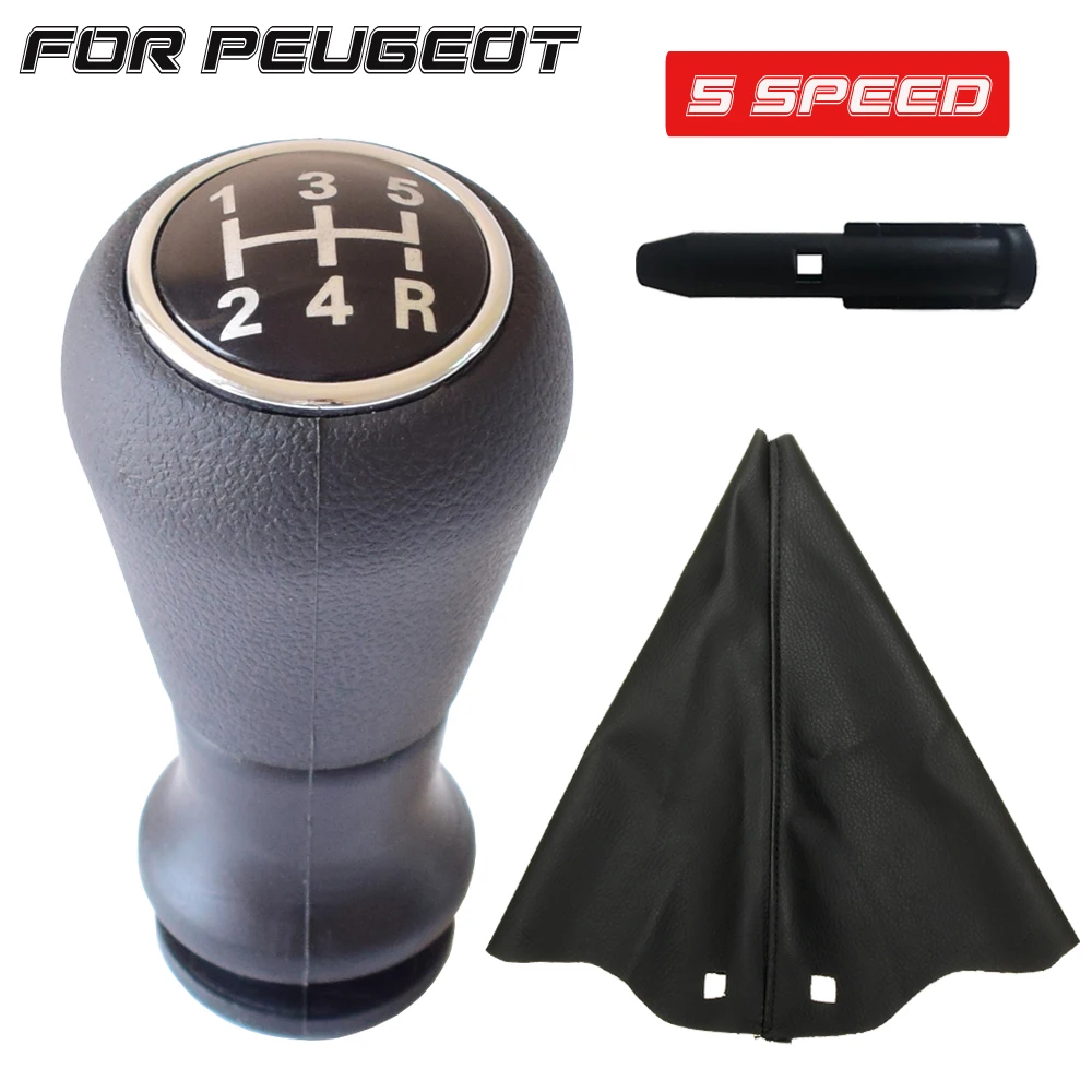 New Car Gear Shift Knob With Gaiter Cover For Peugeot 106 206 207 306
