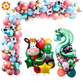 

1set Farm Animal Balloon Jungle Safari Party Supplies Children Boy Birthday Party Cartoon Farm Theme Baby Shower Decorations