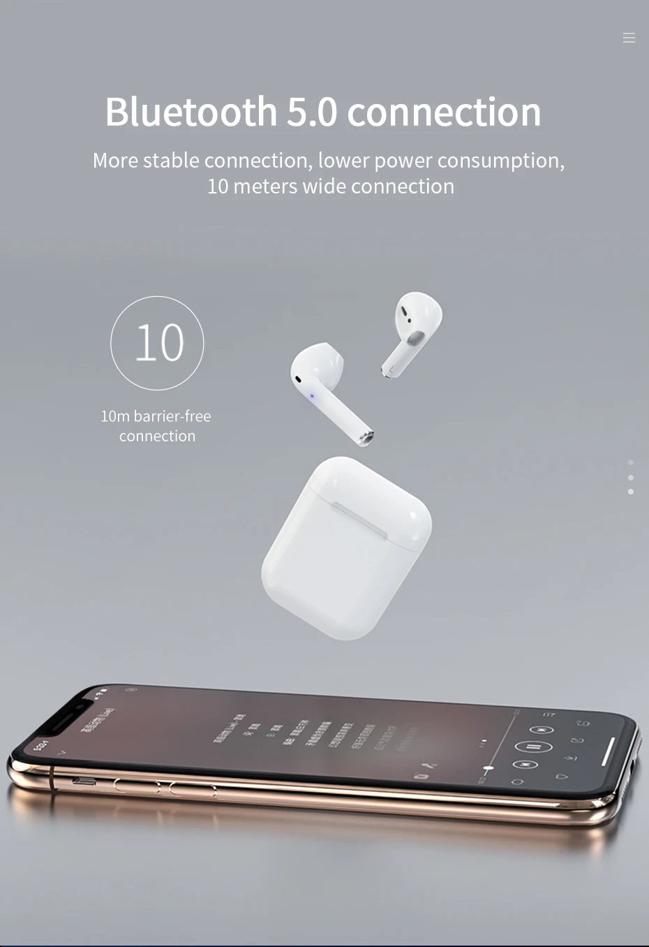 HOCO ES26 Plus TWS Bluetooth наушники 3D стерео звук истинные Беспроводные спортивные наушники сенсорное управление наушники с Чехол