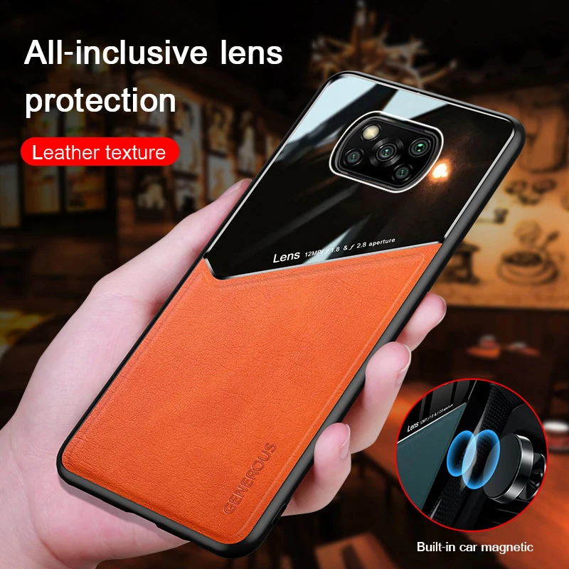 

Phone Case For Xiaomi Mi Poco X3 NFC X2 F2 Pro PC Skin-Pattern Retro Leather Cover For Mi 10 Pro Ultra 10 Lite Car Magnet Cases