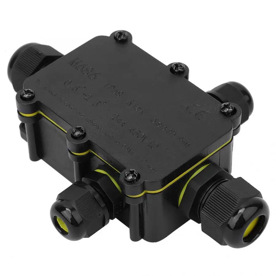 4Way/5Way/6Way IP68 Waterproof Plastic jJunction Box 4m Underwater Connection Wiring Box T100 450VAC 24A UL94V-2 led strip conne