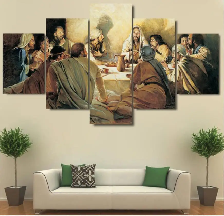 5d diy 5 Panel Last Supper High diamond painting crystal embroidery spuare&ampround cross stitchsets | Дом и сад