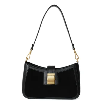 

woman shoulder oblique carrier bag small crowd design latch grinding square with single cow skin tidal bag lykj-yx