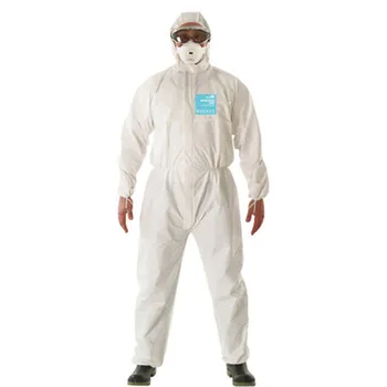 

Hazmat suit protective suit chemical jumpsuit lab jumpsuit work clothes biochemical clothing white/yellow color