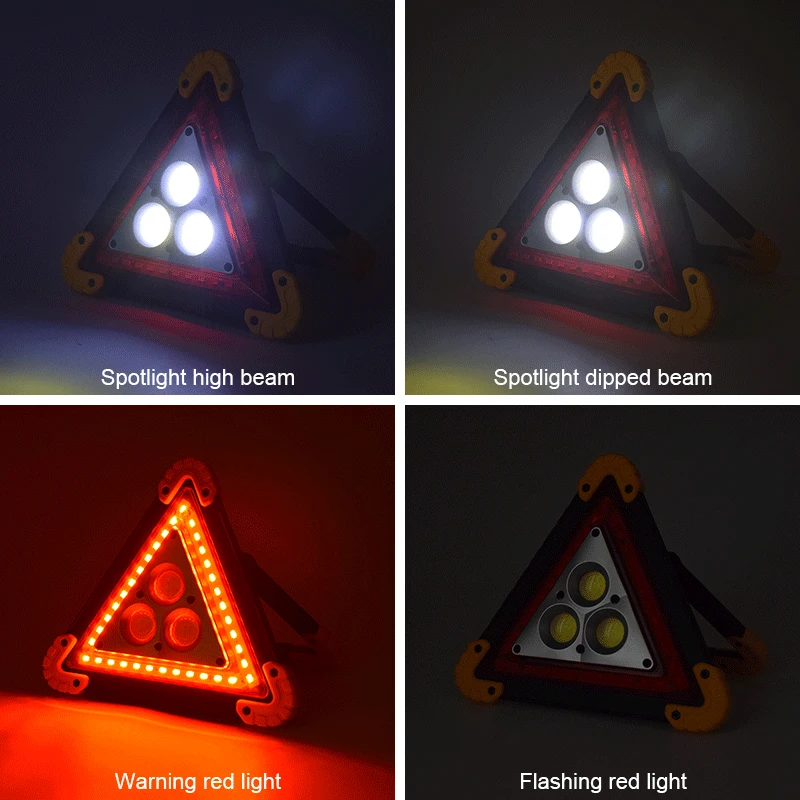 Luz Led De Emergencia Recargable Con 4 Modos, Triluz Triangular De  Advertencia De Peligro Para Averías De Vehículos, Kits De Seguridad,  Accesorios - Bandas Reflectantes - AliExpress
