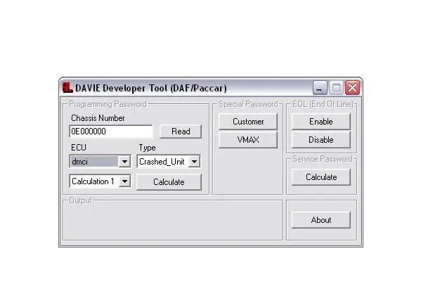 

DAVIE инструмент разработчика V0.3.1 для Daf и для PACCAR