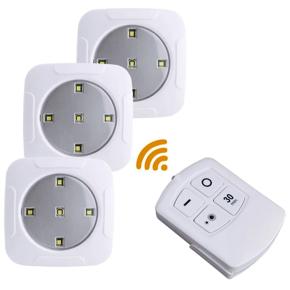 

3Pcs Wall Lamps Wireless LED Remote Control Light Set Battery Under Cabinet Night Light Wall Lamp Ultra-bright Bedroom Light