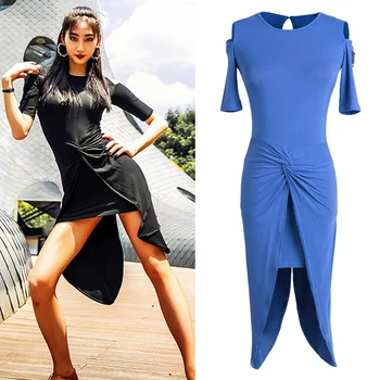 

New Latin Dance Dress 2019 Sexy Dancing Dress Women'S Costume Latin Performance Rumba Dress Dance Practice Dresses Adult BL2595