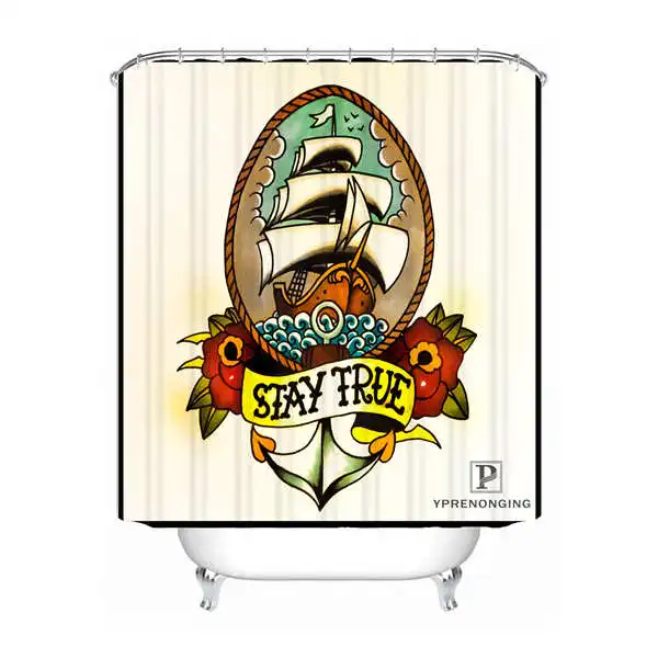 Shower Curtain Пользовательские якорь клуб моды Водонепроницаемый душ Шторы Главная Ванна Ванная комната s крючки полиэфирной ткани Multi Sizes180509-10 - Цвет: Shower Curtain