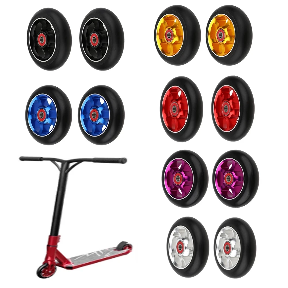 2PCS 100/110mm Multi Style Stunt Scooter Aluminum Wheels High elastic Wear-resistant PU With 608 ABEC-9 Bearing Skates Wheels