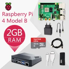 Raspberry Pi 4 Модель B 2G Комплект Pi 4 плата Micro HDMI кабель источник питания с переключателем чехол с вентилятором радиаторы