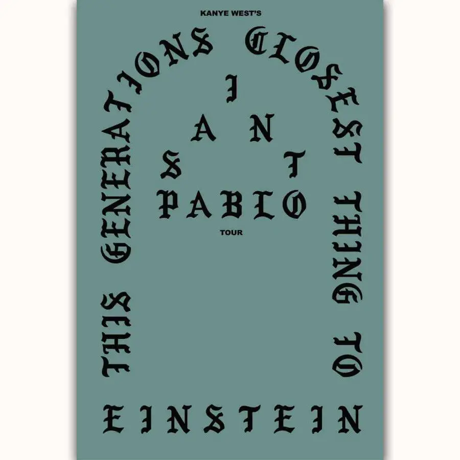 New Kanye West Tour Cover Rap Music Custom-Silk Art Poster Wall Sicker Decoration Gift