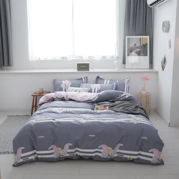 

BEST.WENSD Drop Shipping cartoon bedding grey Complete set of beddings Quilt cover with sheets pillowcases king comforter set