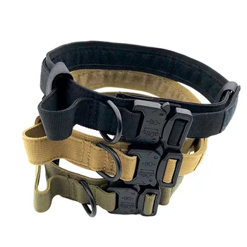 

Dog Collar Nylon Adjustable Military Tactical Dog Collars Control Handle Training Pet Cat Dog Collar Pet Products