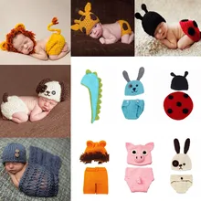 

10 Model Optional Crochet Knitted Newborn Photography Props Photo Accessories Baby Costume Boys Girls Photographie Clothes
