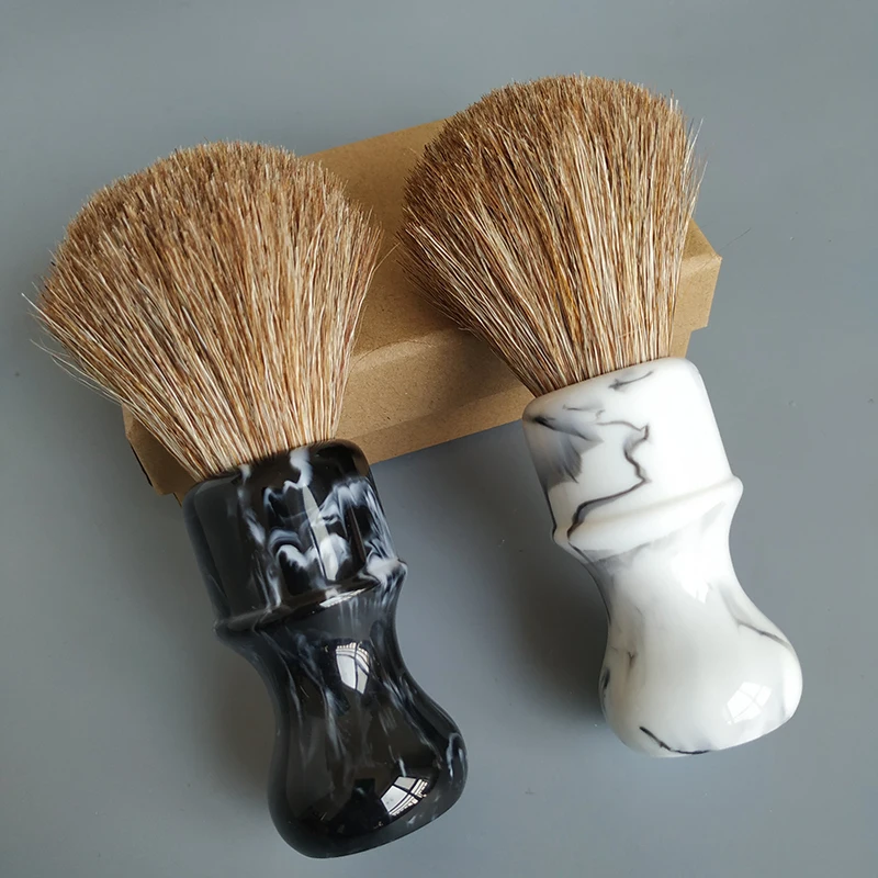 Dscosmetic-brocha de afeitar para hombre, pelo de caballo suave, marrón,  24mm - AliExpress