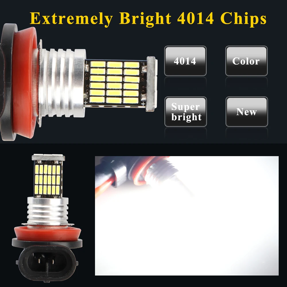 LED Bulb 1PCs Fog light H1 H3 H7 H11 H8 9006 HB4 9005 HB3 Car Headlight with 4014 Chip Auto Running Light
