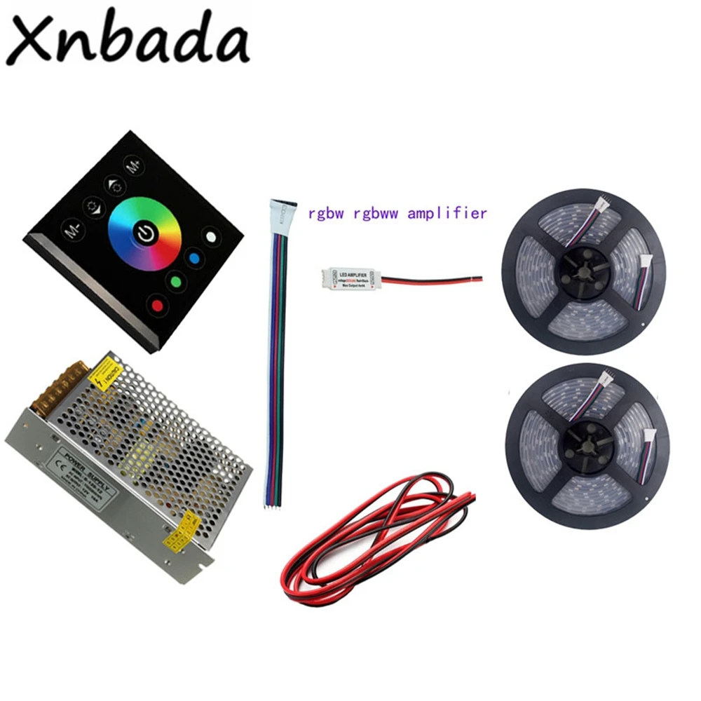 Светодиодная лента 5 ~ 30 м 5050SMD rgbw rgbww(4 в 1) + черный светодиодный контроллер с