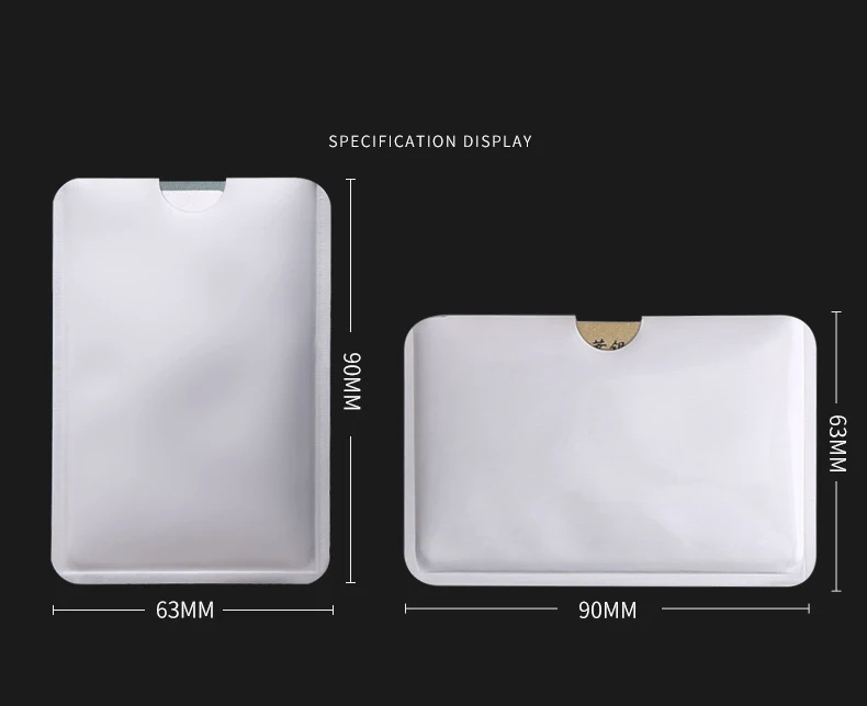 10 pcs Anti-Scan Card Sleeve Credit RFID Card Protector Anti-magnetic Aluminum Foil Portable Bank Card Holder