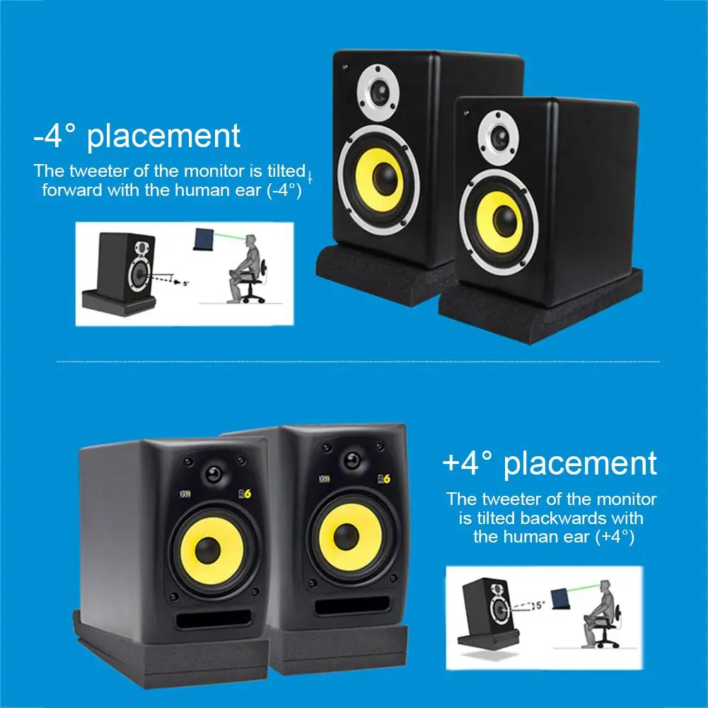 Forgun 2 Pcs Sponge Studio Monitor Speaker Acoustic Isolation Foam Isolator Pads 30x20x4.5cm 
