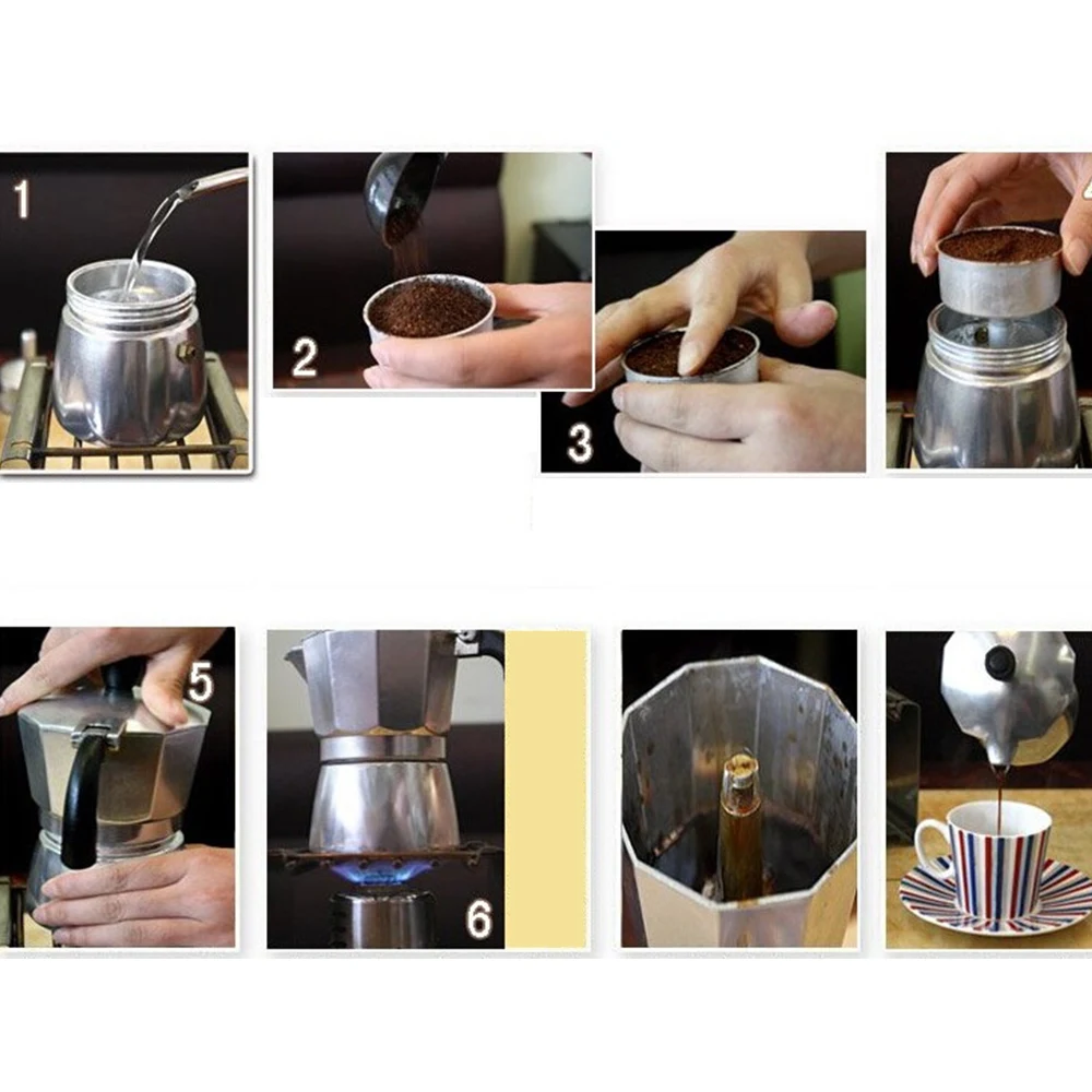 Алюминий кофе Moka чайник Топ Expresso латте плита перколяторы