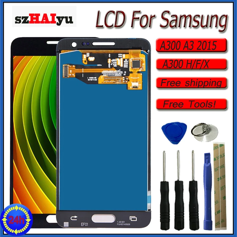 SZHAIYU ЖК дисплей для samsung Galaxy A3 2015 A300 Регулируемая яркость + сенсорный экран A300H A300FN