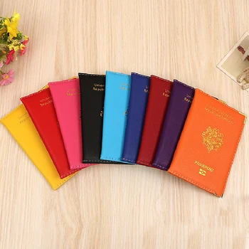 

France Passport Cover PU Leather Credit Card Slots Unisex Candy Color French Passports Organizer For Travel Hot Sale