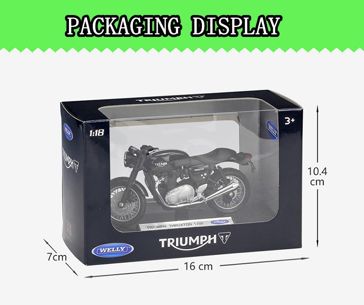 WELLY 1:18 TRIUMPH Thruxton 1200 литая под давлением модель мотоцикла из сплава игрушка для детей подарок на день рождения коллекция игрушек