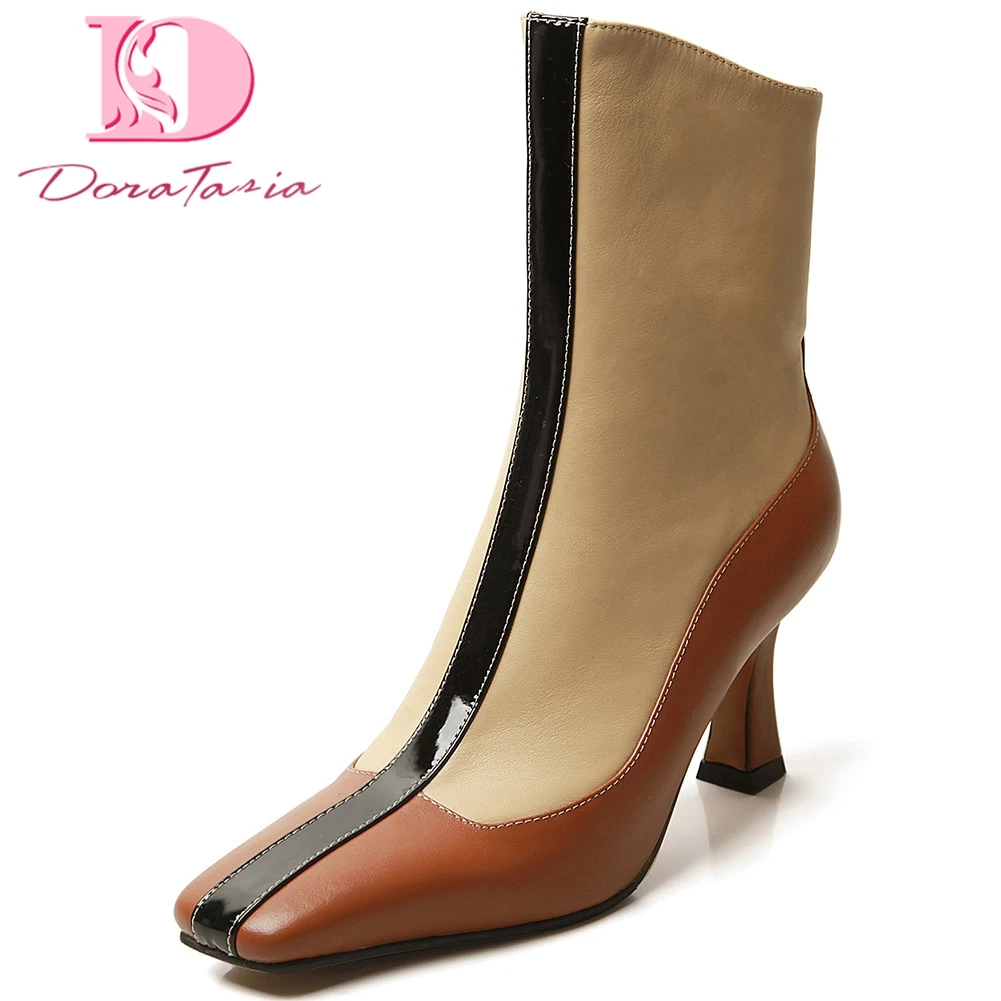 

Doratasia 2019 Brand design genuine leather Big Size 32-42 High Heels Shoes Woman Sock Boots Female Party women Ankle Boots