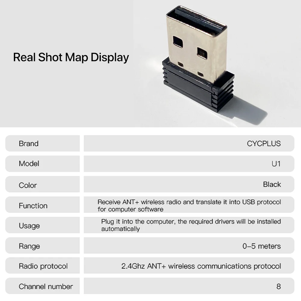 CYCPLUS-Mini clé USB ANT +, récepteur sans fil, micro dongle USB,  adaptateur ANT, capteur, accessoires de vélo