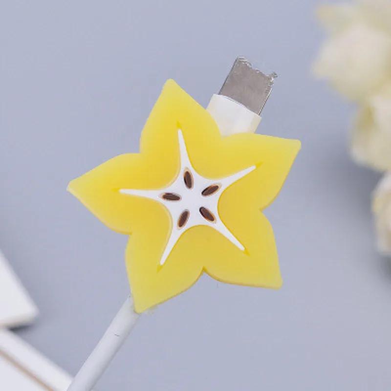 Милая защита для кабеля в виде фруктов Iphone органайзер USB забавные держатели