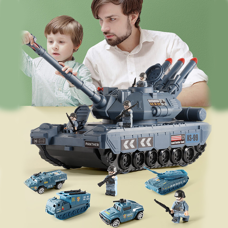 Military Tank Model Early Education Toys Can Be Stored Deformed Children Boy With Sound And Light Story Multi-Function Toy Car