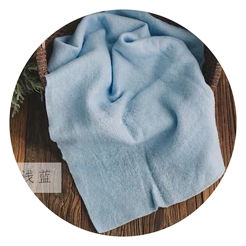 light blue Шерстяное одеяло для фотосъемки новорожденных, реквизит для новорожденных девочек и мальчиков, фотосессия, шарф для позирования, корзина, наполнитель для новорожденных, фон для фотосъемки - Цвет: light blue