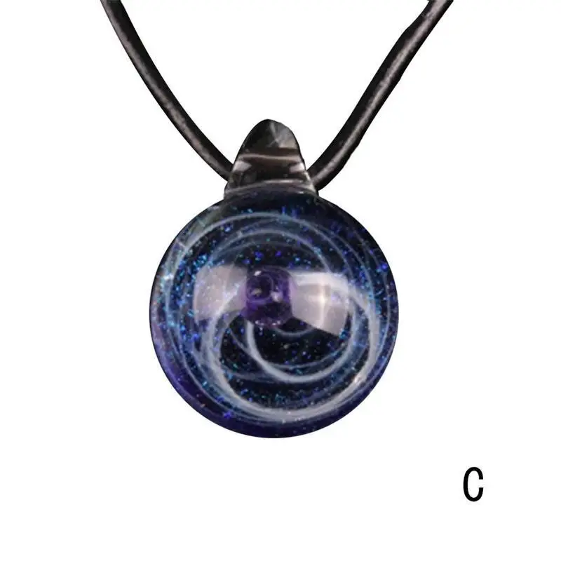 Ожерелье с изображением Галактики, звезды, стеклянный шар, ожерелье с изображением Галактики, 1 шт - Окраска металла: C