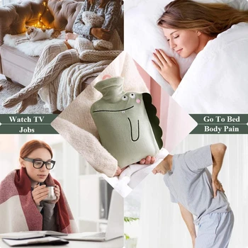 

1500ml Winter Warm Cartoon Hot Water Bottle Anti-scald Hot-water Bag Hand Warmer 449C