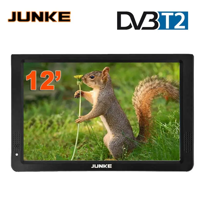  JUNKE HD Portable TV 12 Inch Digital And Analog Led Televisions Support TF Card USB Audio Video Pla