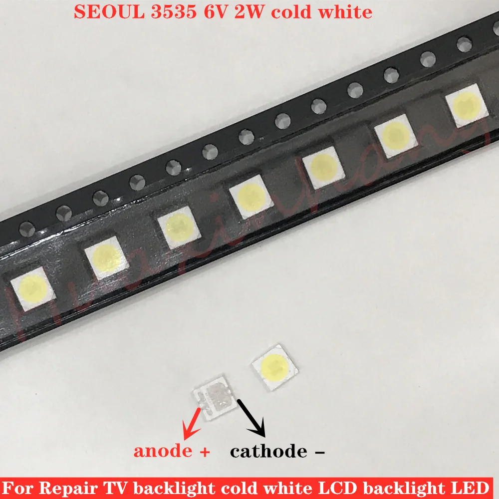 

500pcs SEOUL High Power LED LED Backlight 2W 3535 6V Cool white 135LM TV Application SBWVL2S0E