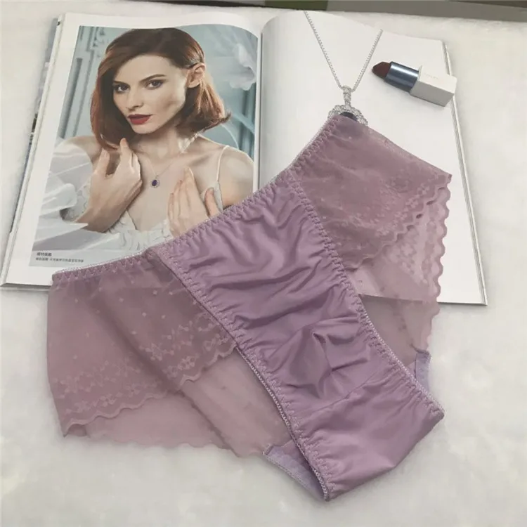 HIMEALAVO Men's Briefs Violet Sexy Lace Transparent Underwear Men Bikini Gay Underwear Briefs Men Jacquard Soft Slip Fabric 3
