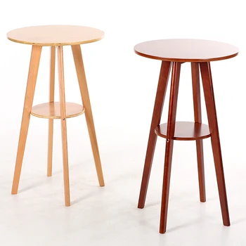 

Nordic solid wood bar table double round coffee to discuss high and chair combination home desk