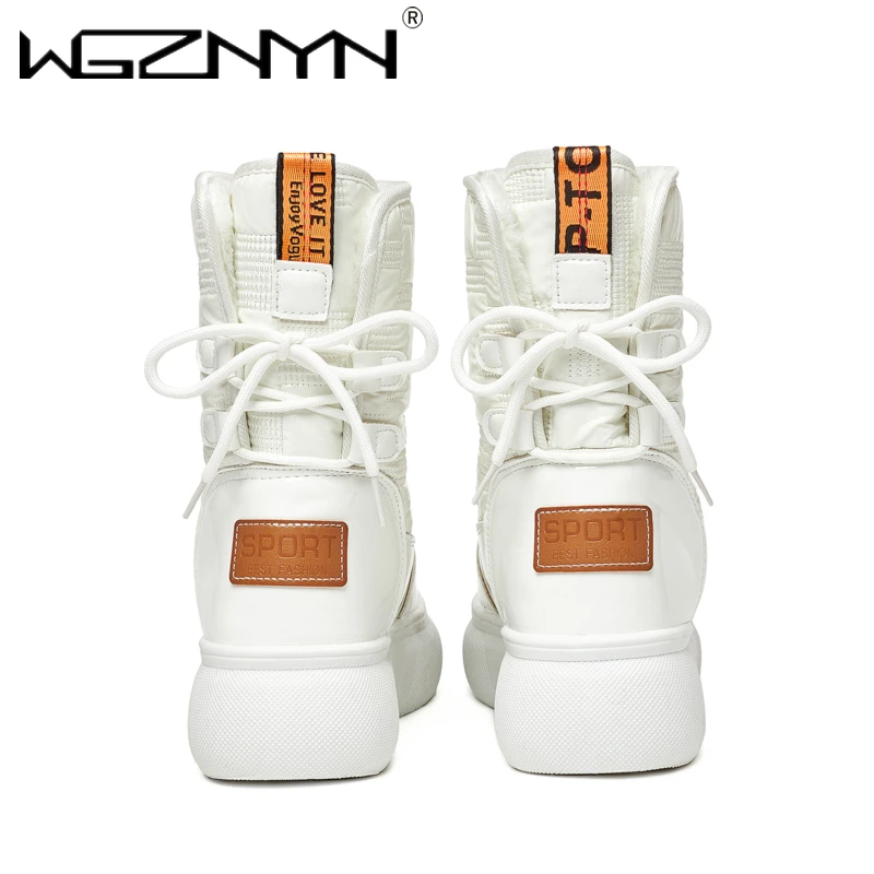 Winter Woman Boots Female Keep Warm Women's Patent Leather Boots Waterproof Female Shoes Plus Size Botas Mujer