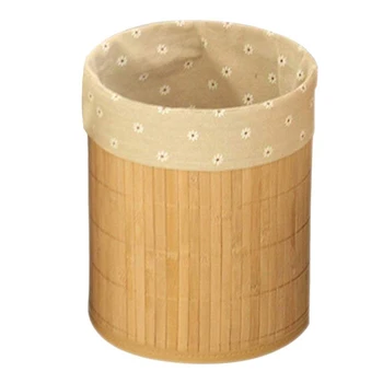 

Bamboo Trash Can Foldable Waste Paper Bas Trash Can, Can Be Used in Office, Study, Bathroom, Living Room, Etc