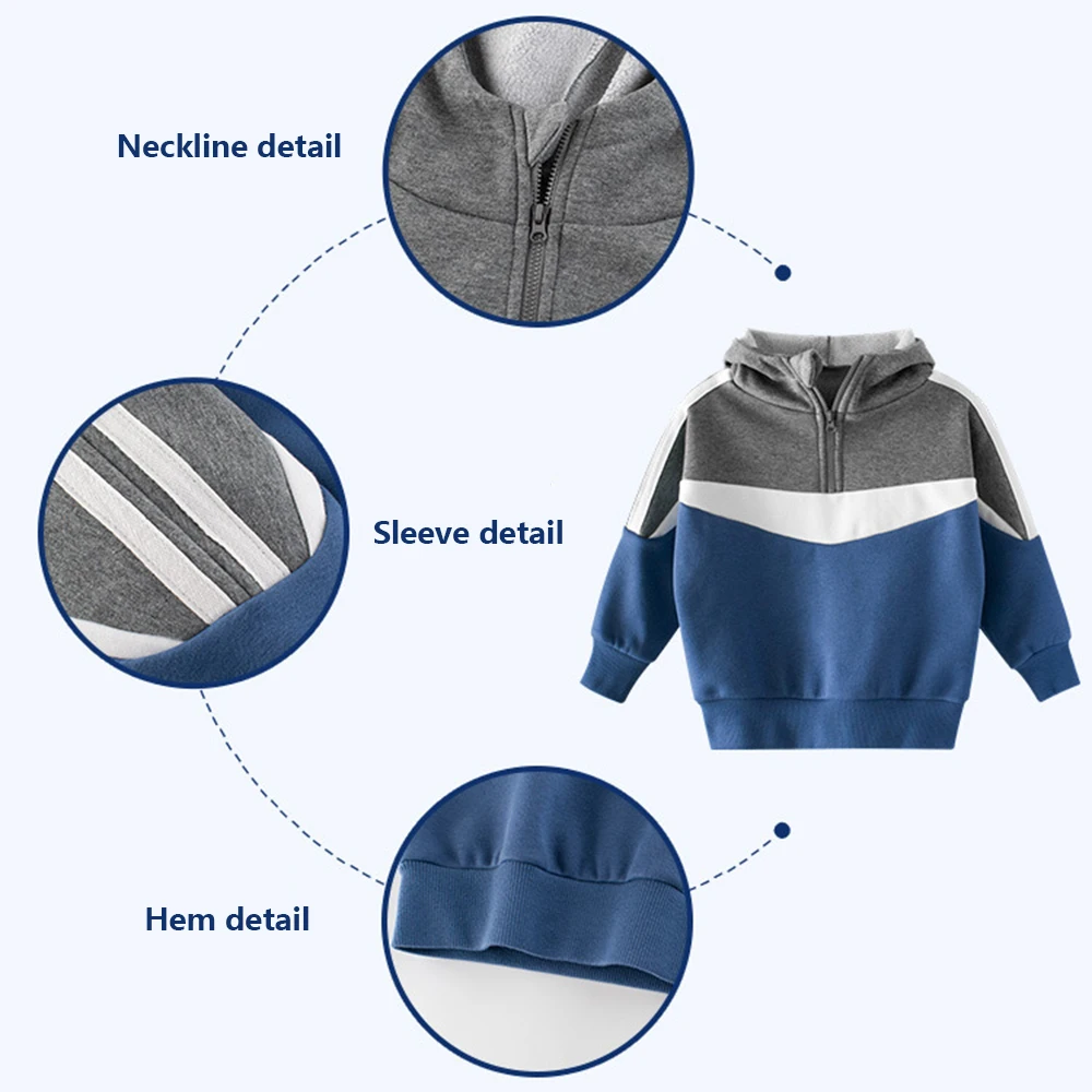 CYSINCOS свитер для маленьких детей пуловер с капюшоном и длинными рукавами в стиле пэчворк для мальчиков Осенняя повседневная одежда