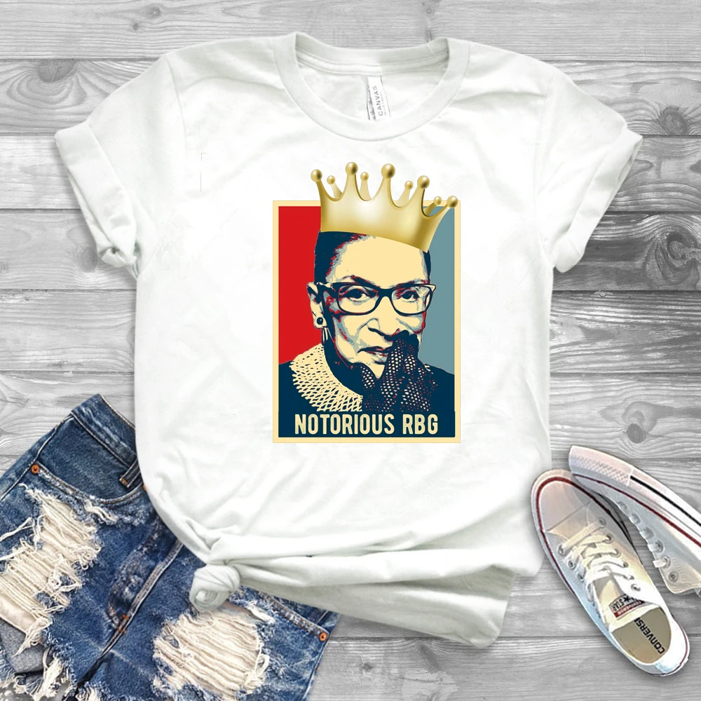 Ruth Bader гинсбург рубашка винтажная известная RBG Футболка Королева Корона RGB
