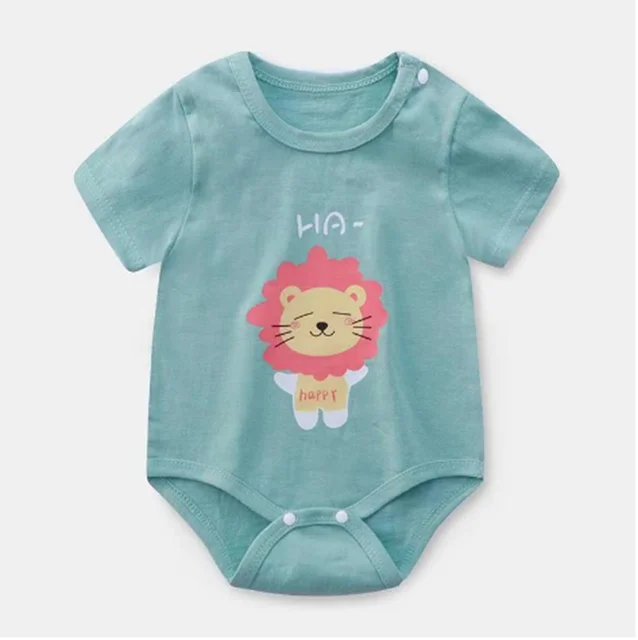 Newborn Baby summer rompers 100% Cotton Infant Body Short Sleeve baby Jumpsuit Cartoon ropa bebe Baby Boy Girl clothes Auburn