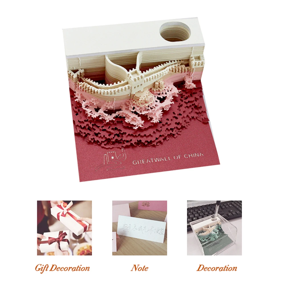 

DIY Note Paper Art Building Block Decor 3D Stick Notes Convenience Stickers Papers Card Craft Creative Post Notes The Great Wall